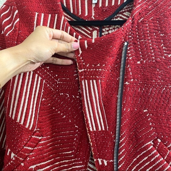 IRO Mepsie Tweed Multi Pattern Jacket in Red & White sz EU 38/US S - Picture 7 of 16